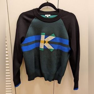 48% Viscose, 26% Nylon, 21% Cotton,5% Elastane   Kenzo Graphic K Crewneck Jumper